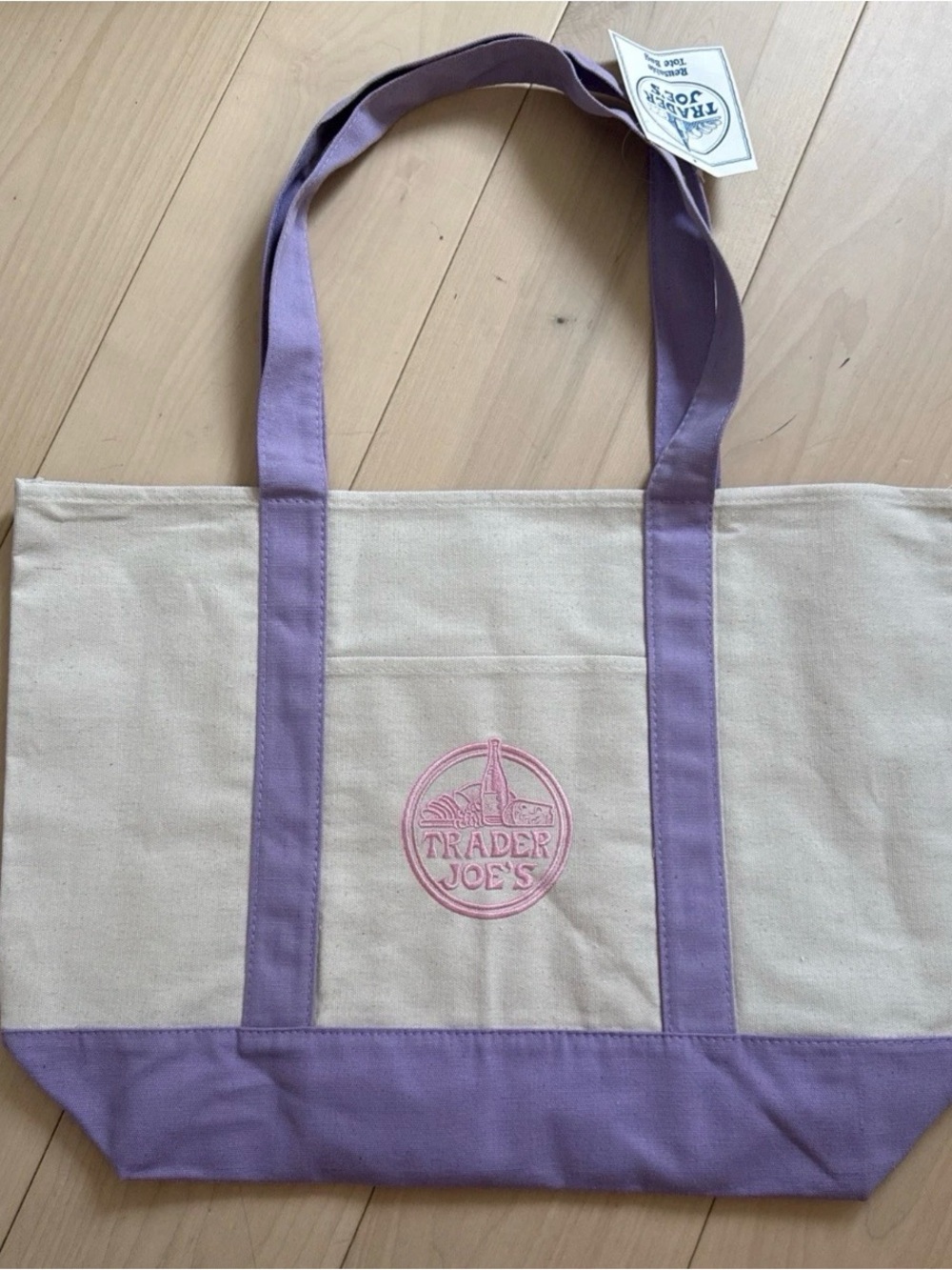 Trader Joe’s Lavender-Trim Canvas Tote Bag